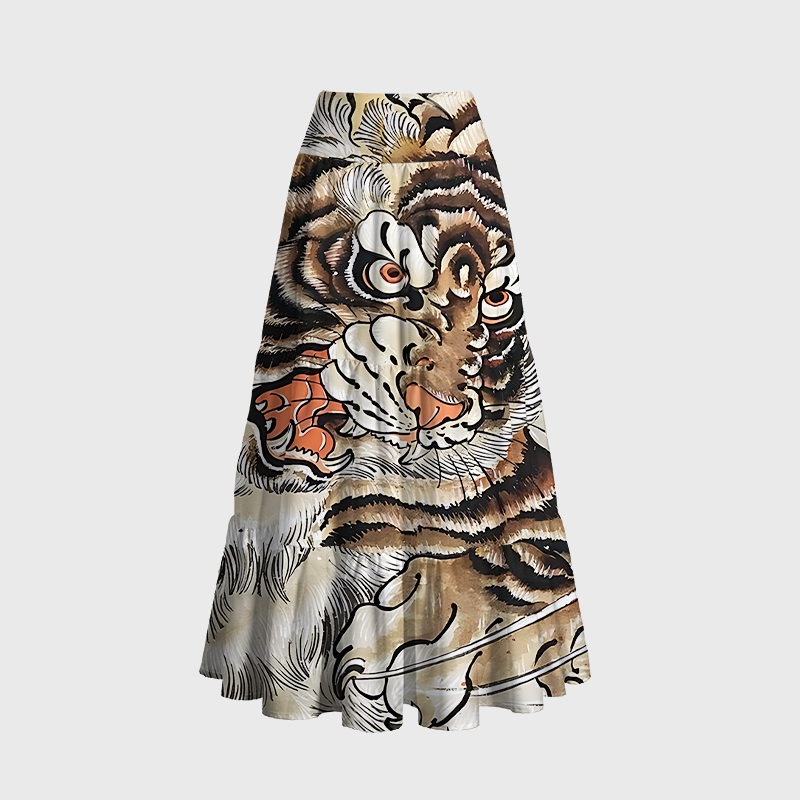 Tokyo-Tiger Fierce Tiger Roar Maxi Skirt