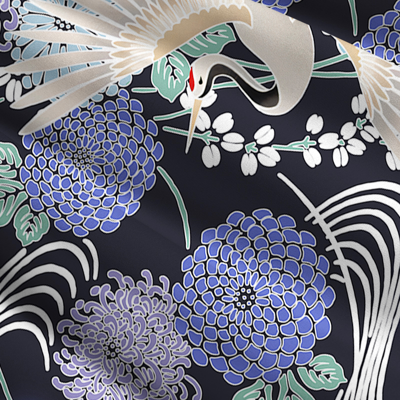 Tokyo-Tiger Cranes And Blooms Maxi Skirt