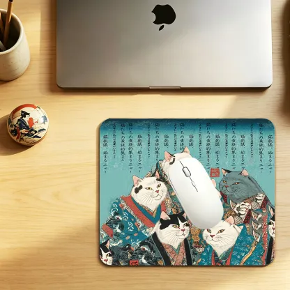 Tokyo-Tiger Formal Gathering of Ukiyo-e Cat Nobles Mouse Pad