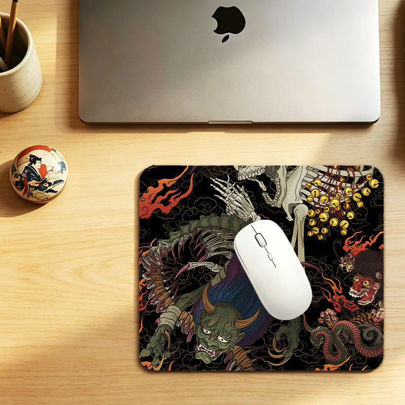 Tokyo-Tiger Japanese Yokai And Skeletons Aloha Mouse Pad