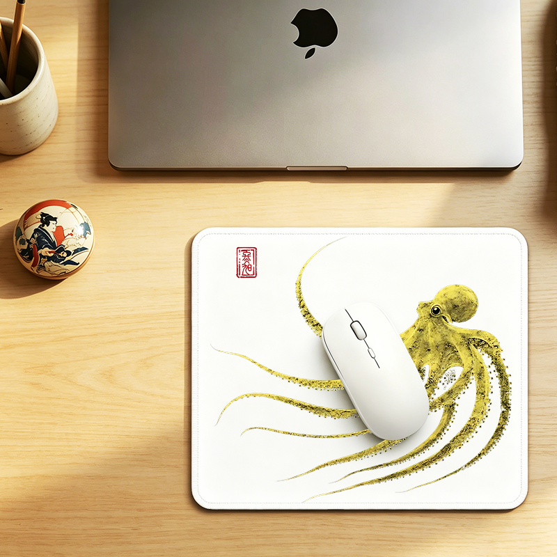 Tokyo-Tiger Retro Octopus Japanese Mouse Pad