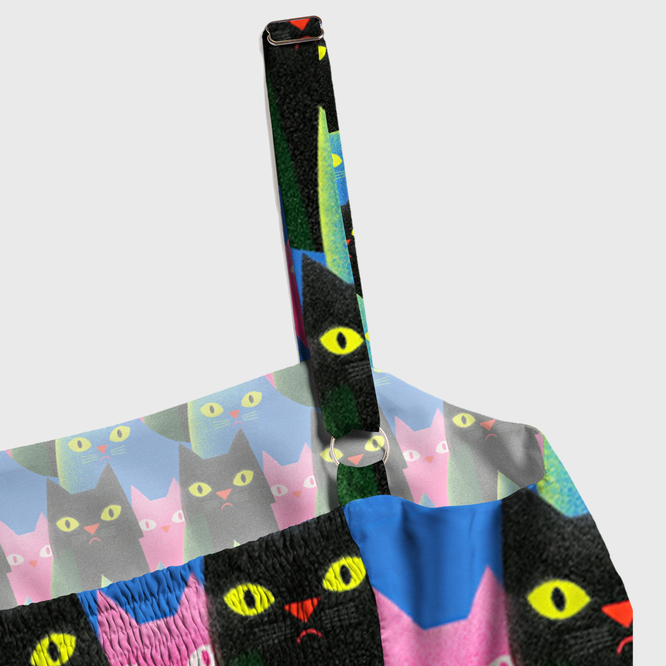 Tokyo-Tiger Neon Crowd Of Cats Maxi Dress