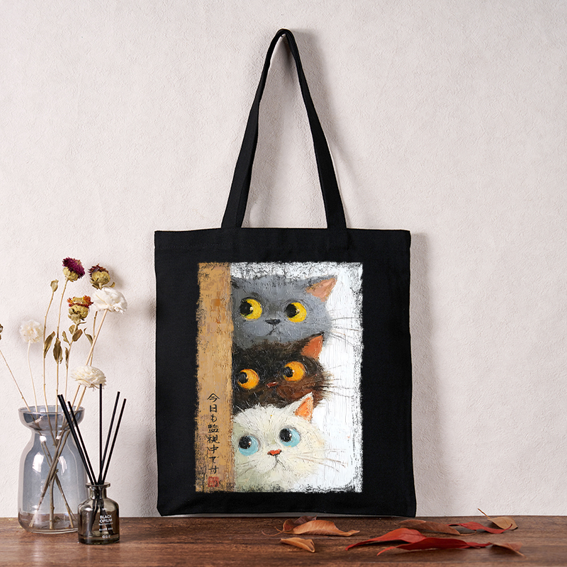 Tokyo-Tiger Three Cute Cats Watch You Tote Bag