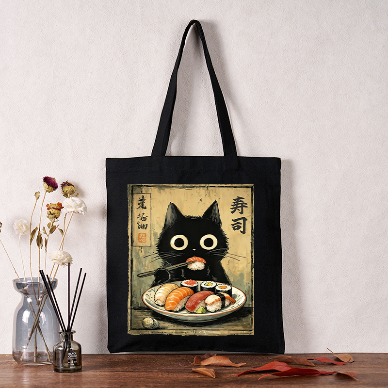Tokyo-Tiger Vintage Japanese Sushi Cat Tote Bag