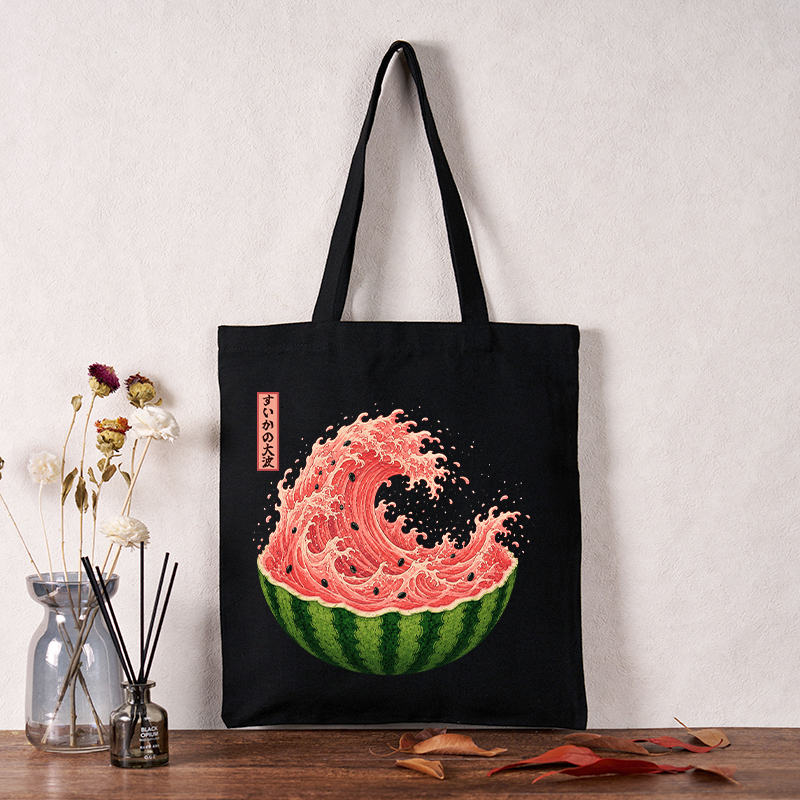 Tokyo-Tiger Watermelon Wave Summer Ukiyo Art Tote Bag