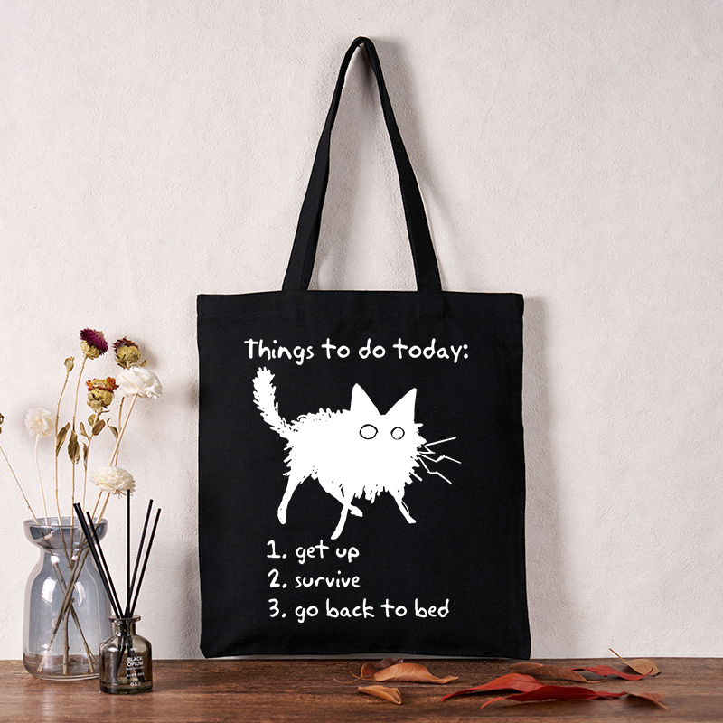 Tokyo-Tiger Lazy Cat Survive Day Funny Meme Tote Bag