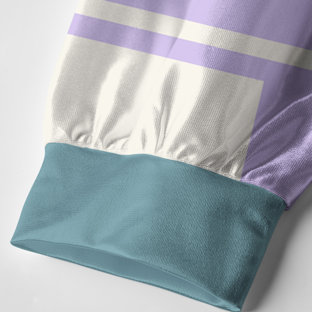 Tokyo-Tiger Sleeping Kittens Among Purple Blooms Paneled Long Sleeve Jersey