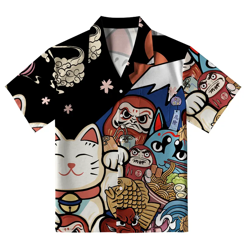 Tokyo-Tiger Traditional Japanese Elements Aloha Hawaiian Shirt