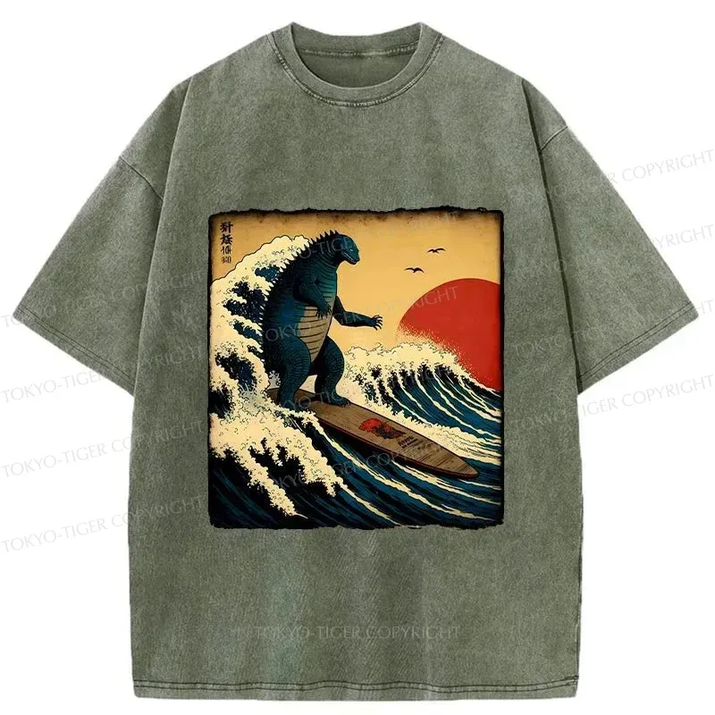 Tokyo-Tiger The Great Wave Washed T-Shirt