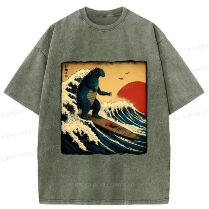 Tokyo-Tiger The Great Wave Washed T-Shirt