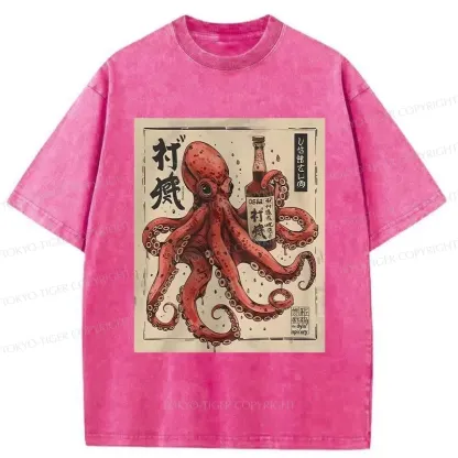 Tokyo-Tiger Osaka Saké Octopus Washed T-Shirt