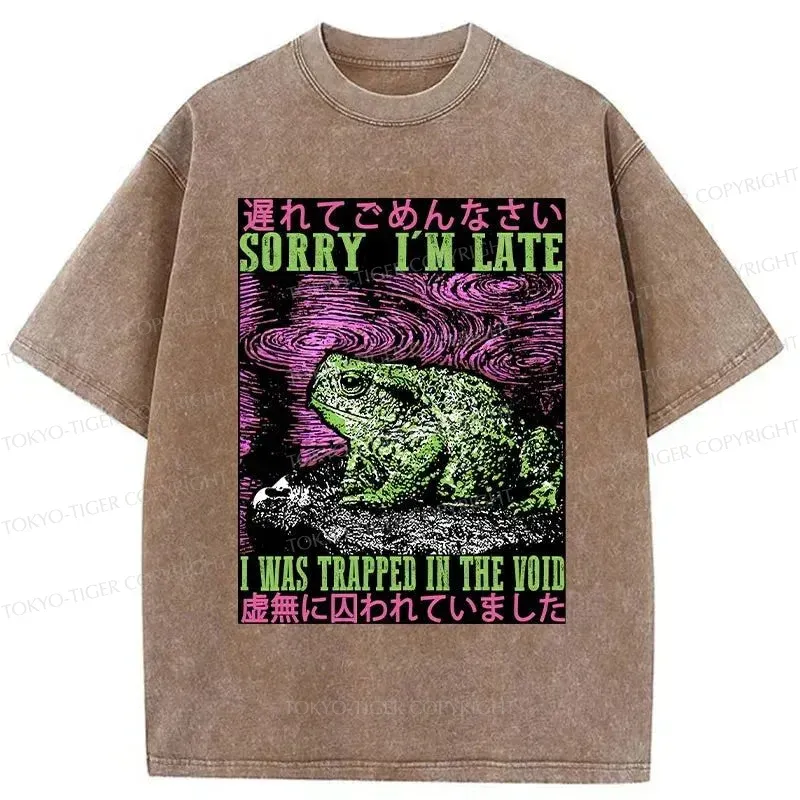 Tokyo-Tiger Frogs Trapped In The Void Washed T-Shirt