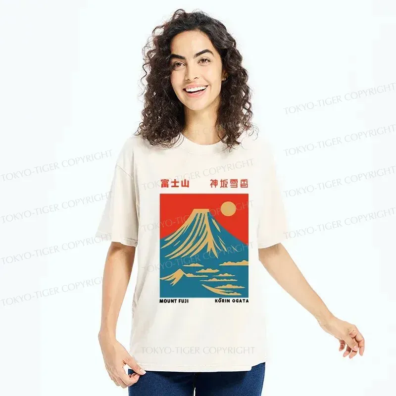 Tokyo-Tiger Mount Fuji Vintage Washed T-Shirt