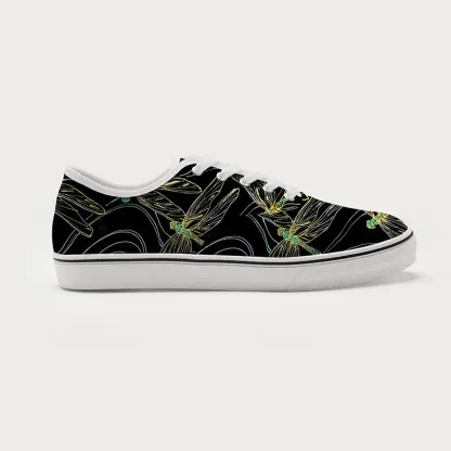 Tokyo-Tiger Dragonfly Flapping Its Wings Canvas Shoes