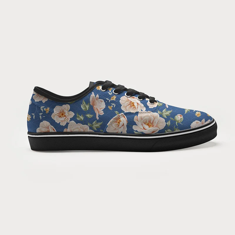 Tokyo-Tiger Flowers In The Waves Canvas Shoes