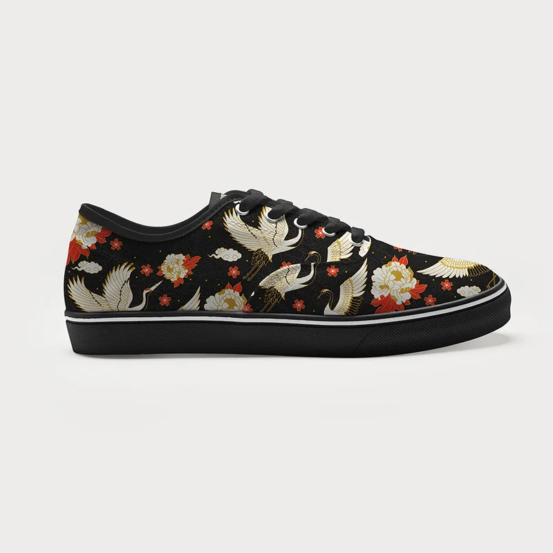Tokyo-Tiger Celestial Cranes And Blossoms Canvas Shoes