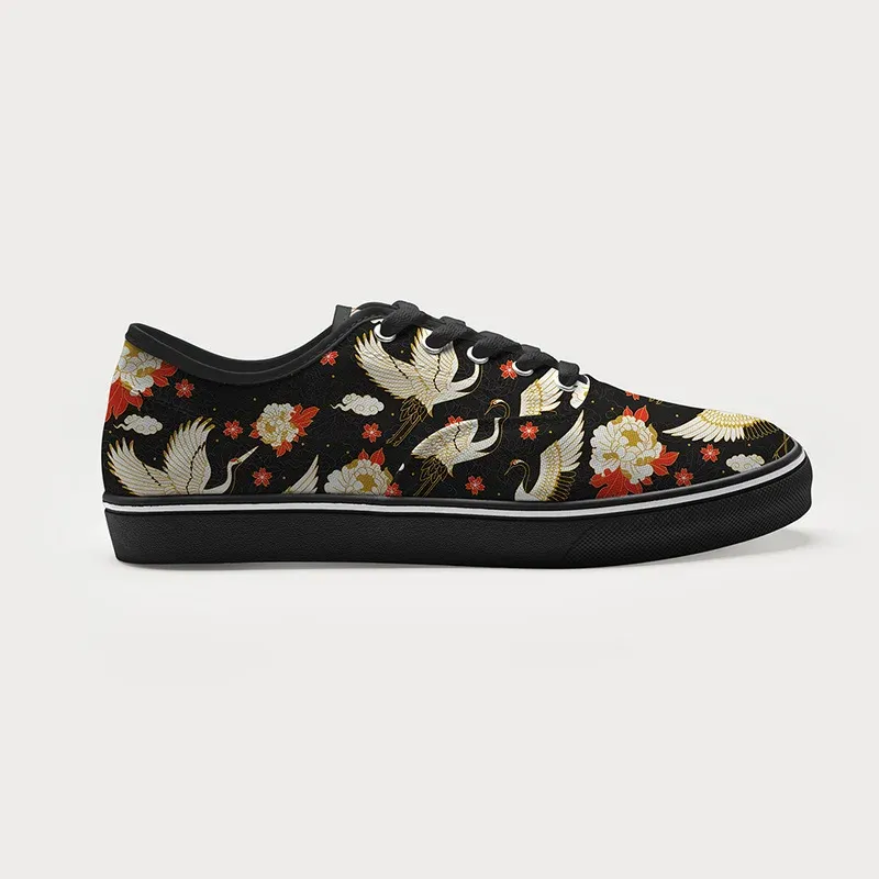 Tokyo-Tiger Celestial Cranes And Blossoms Canvas Shoes