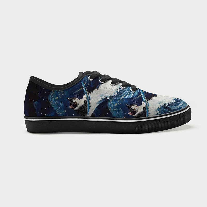 Tokyo-Tiger The Great Wave Off Cat Canvas Shoes
