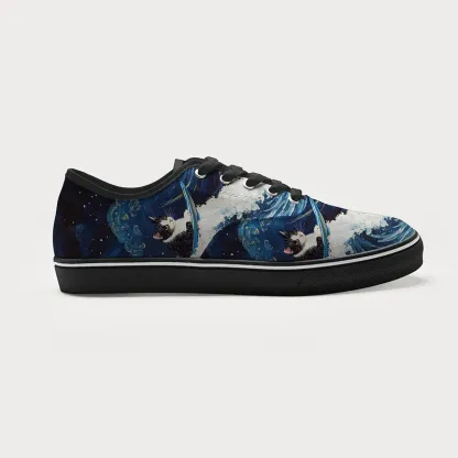 Tokyo-Tiger The Great Wave Off Cat Canvas Shoes