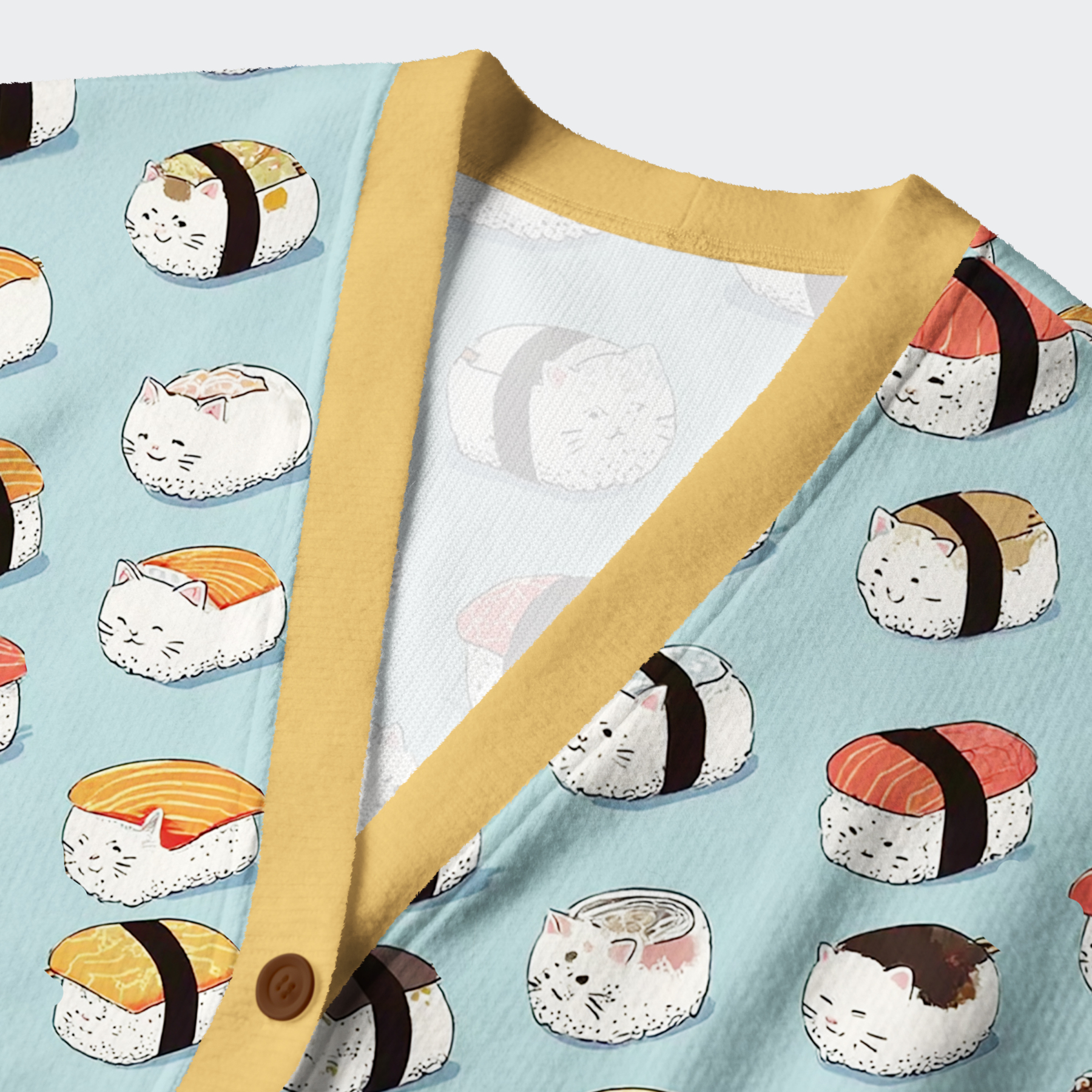 Tokyo-Tiger Funny Cat Sushi Ugly Cardigan Sweater