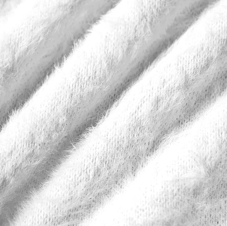 Tokyo-Tiger Blue Forest White Heron Women's Fuzzy Cropped Sweatshirt