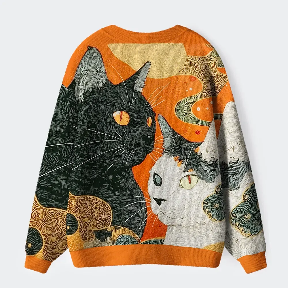 Tokyo-Tiger I Don’t Need Therapy I Have My Cat To Judge Me Instead Ugly Cardigan Sweater