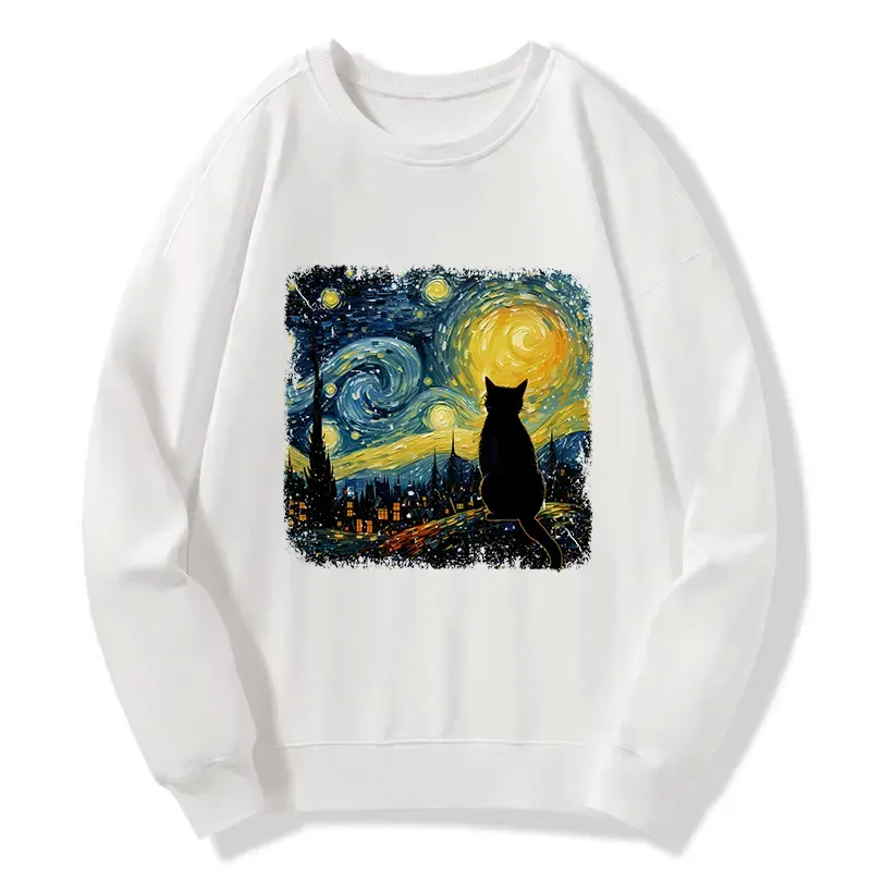 Tokyo-Tiger The Starry Night Cat Classic Sweatshirt