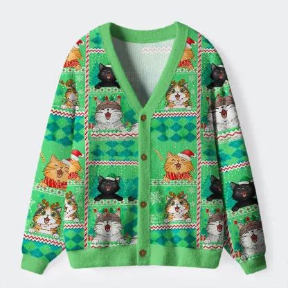 Tokyo-Tiger Meowy Christmas: Holiday Cat Fun Ugly Cardigan Sweater