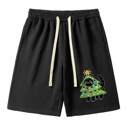 Tokyo-Tiger Christmas Tree Cat Unisex Shorts