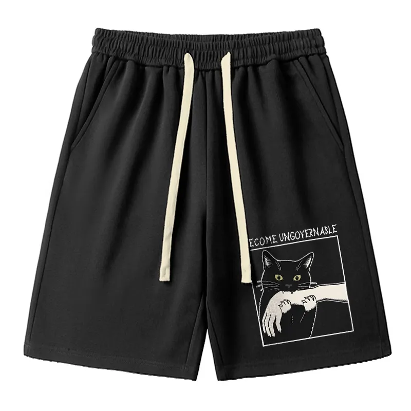 Tokyo-Tiger Black Cat Biting Unisex Shorts Sale