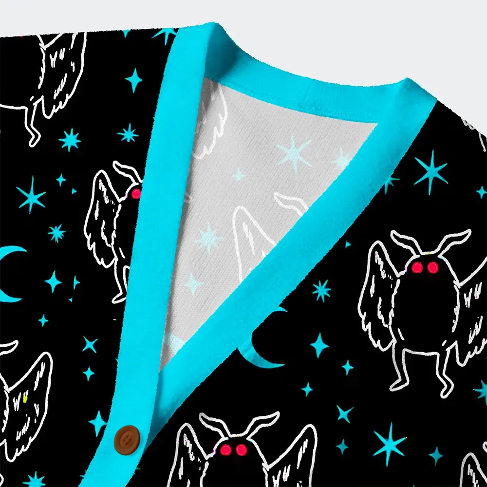 Tokyo-Tiger Mothra's Midnight Dance Ugly Cardigan Sweater