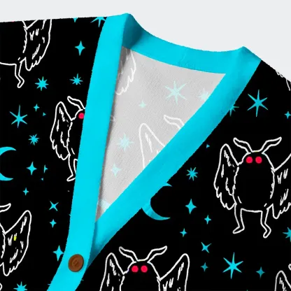 Tokyo-Tiger Mothra's Midnight Dance Ugly Cardigan Sweater