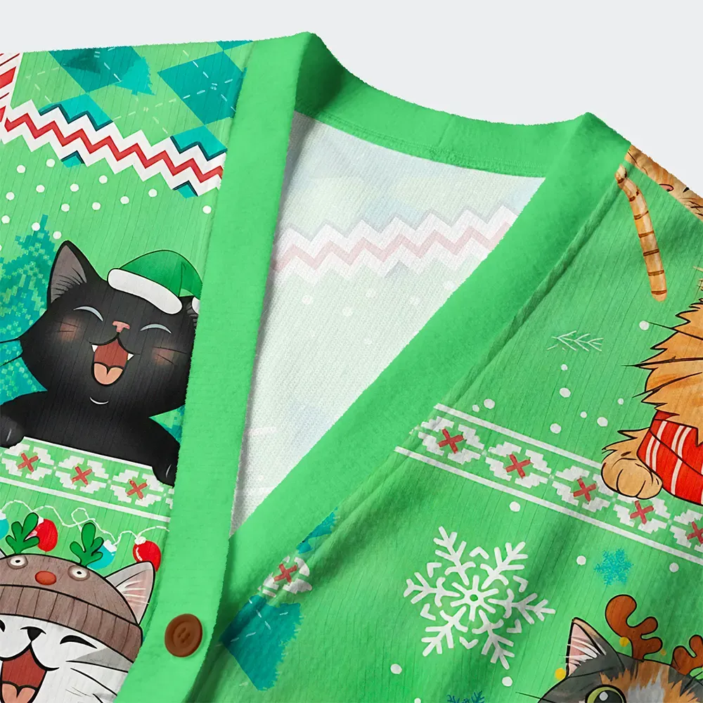 Tokyo-Tiger Meowy Christmas: Holiday Cat Fun Ugly Cardigan Sweater
