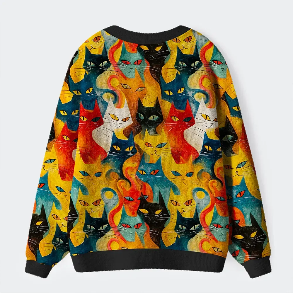 Tokyo-Tiger Mechanical Cats Are All Watching You Ugly Cardigan Sweater