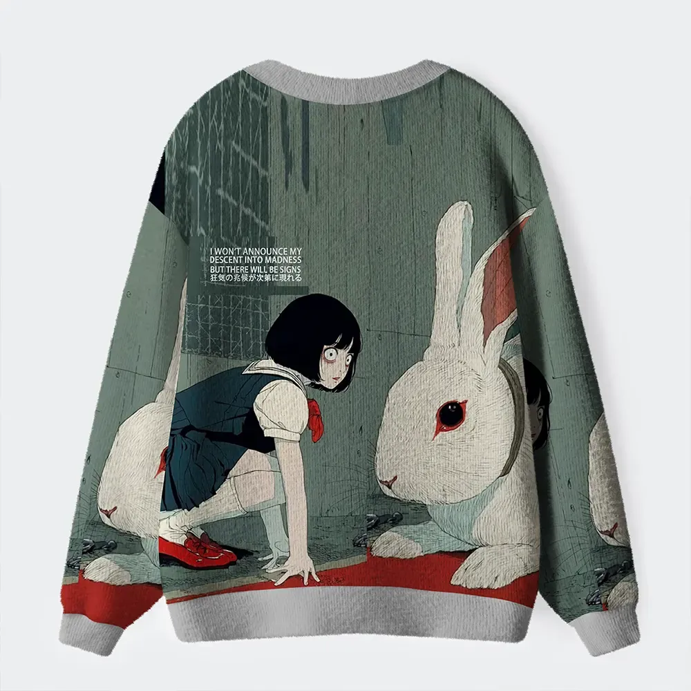 Tokyo-Tiger unny Rabbit: Signs Of Madness Gradually Appear Ugly Cardigan Sweater