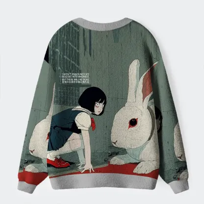 Tokyo-Tiger unny Rabbit: Signs Of Madness Gradually Appear Ugly Cardigan Sweater