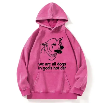 Tokyo-Tiger Sad Dog Funny Washed Hoodie
