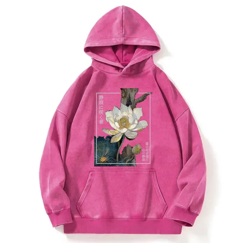 Tokyo-Tiger Blooming Lotus Japan Washed Hoodie