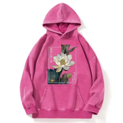 Tokyo-Tiger Blooming Lotus Japan Washed Hoodie