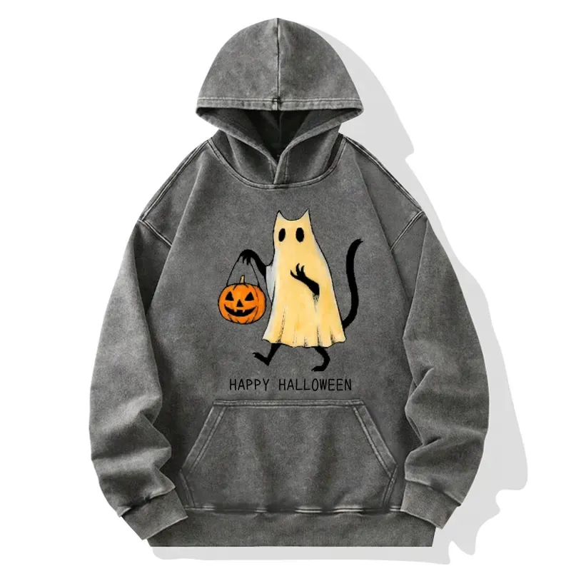 Tokyo-Tiger Halloween Cat Soul Washed Hoodie