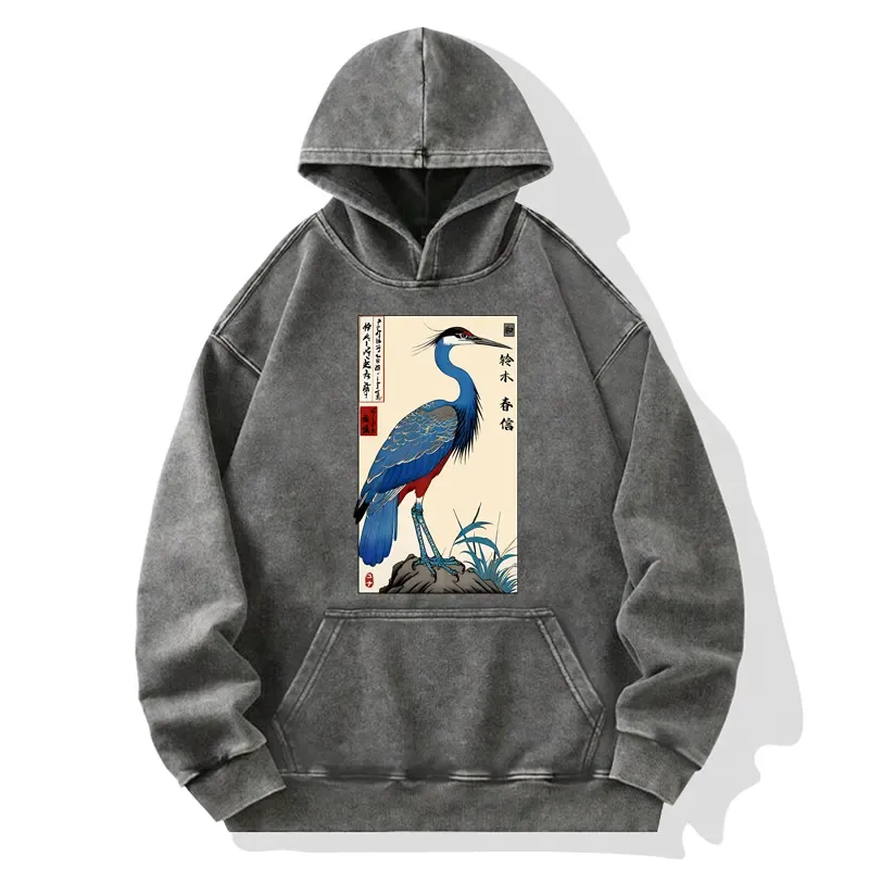Tokyo-Tiger Colorful Crane Washed Hoodie