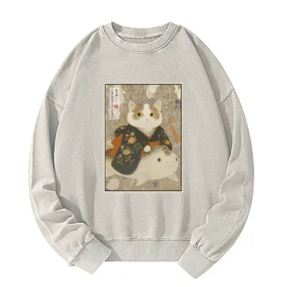 Tokyo-Tiger The Cat and the Art of Getting Lost Washed Sweatshirt