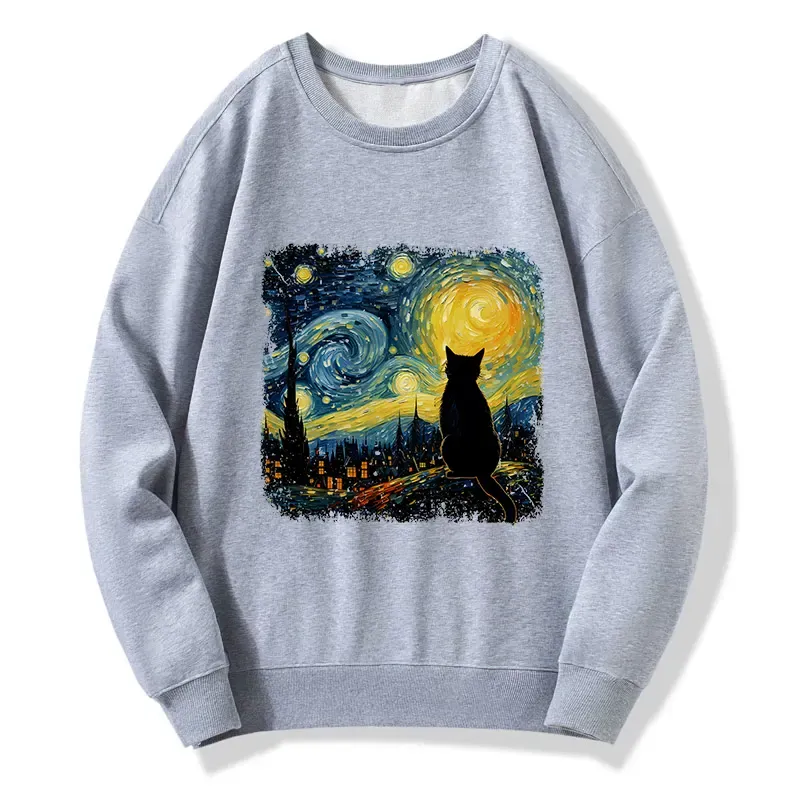 Tokyo-Tiger The Starry Night Cat Classic Sweatshirt
