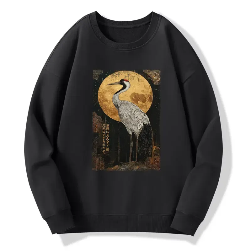 Tokyo-Tiger Vintage Japanese Crane Kanji Classic Sweatshirt