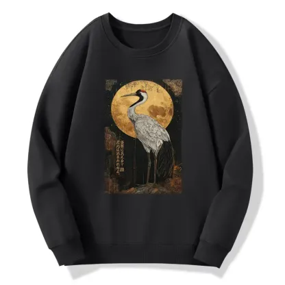 Tokyo-Tiger Vintage Japanese Crane Kanji Classic Sweatshirt