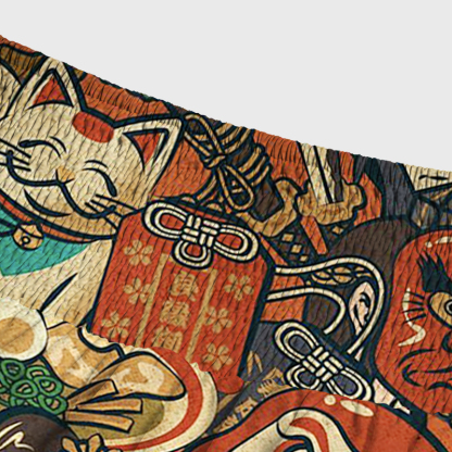 Tokyo-Tiger Japanese Traditional Elements Maxi Skirt