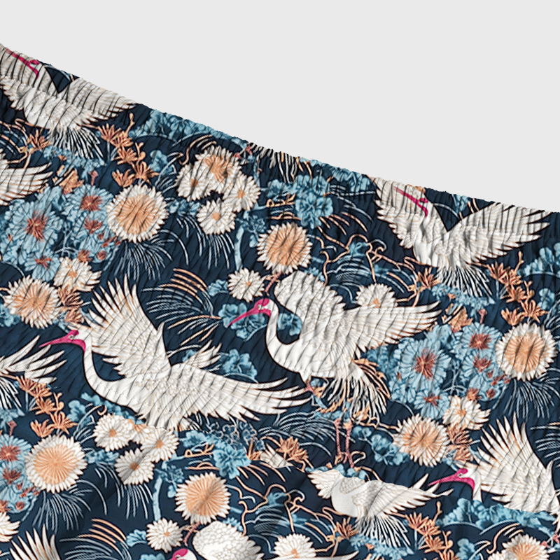 Tokyo-Tiger Cranes And Chrysanthemums Maxi Skirt