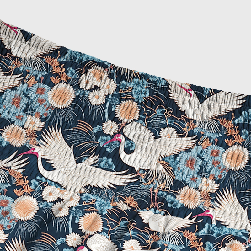 Tokyo-Tiger Cranes And Chrysanthemums Maxi Skirt