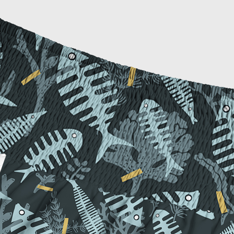Tokyo-Tiger Marine Fish Bones Maxi Skirt