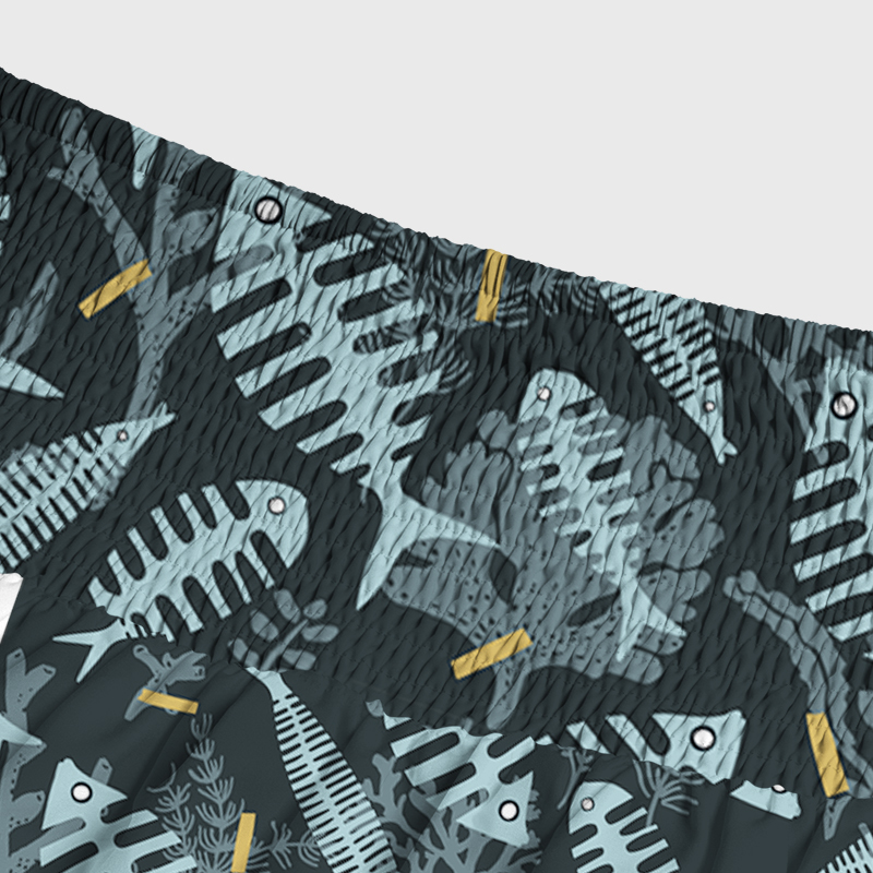 Tokyo-Tiger Marine Fish Bones Maxi Skirt